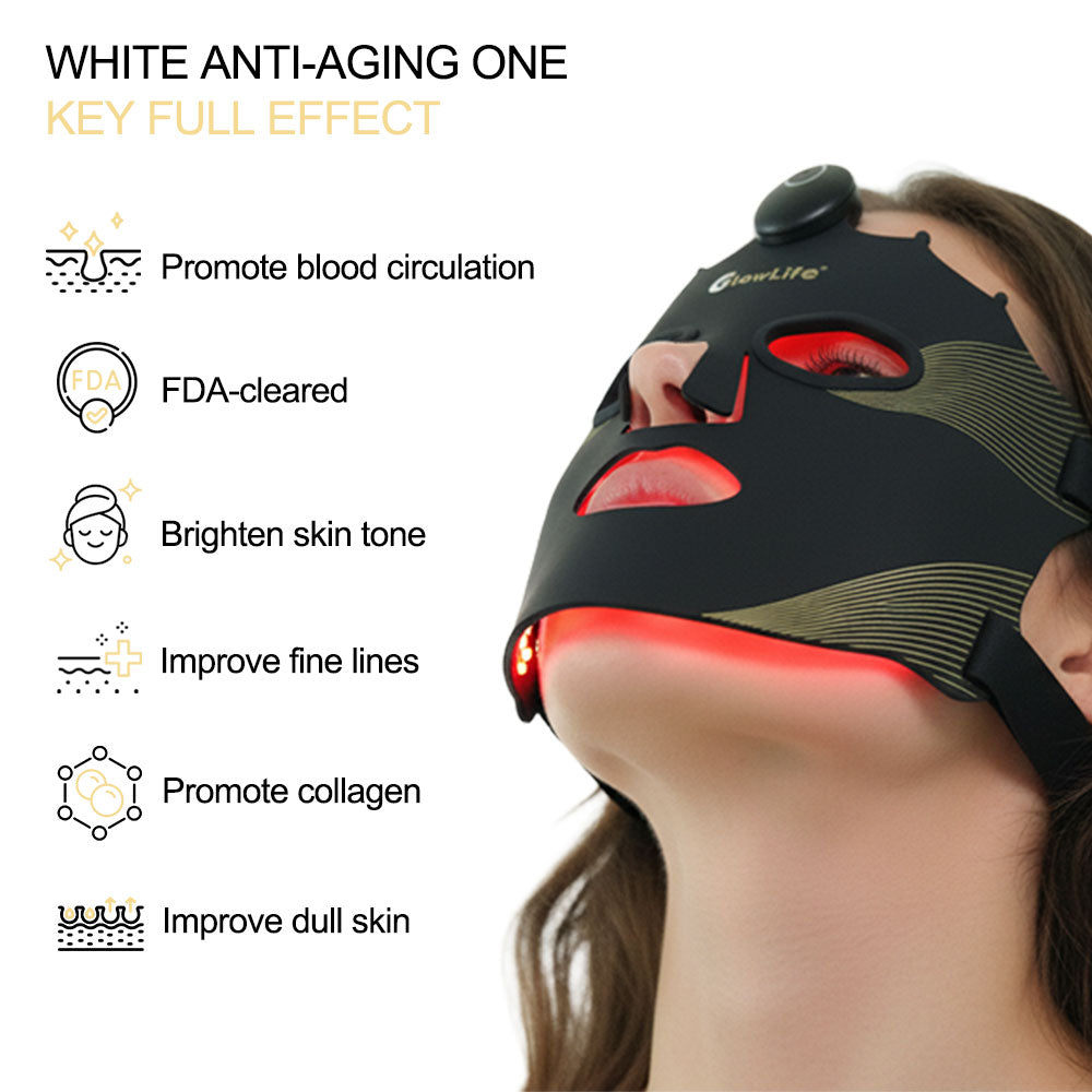 Wireless LED Light Therapy Mask | 7-Color Light Therapy For Wrinkles, Acne & Dullness - GlowLife