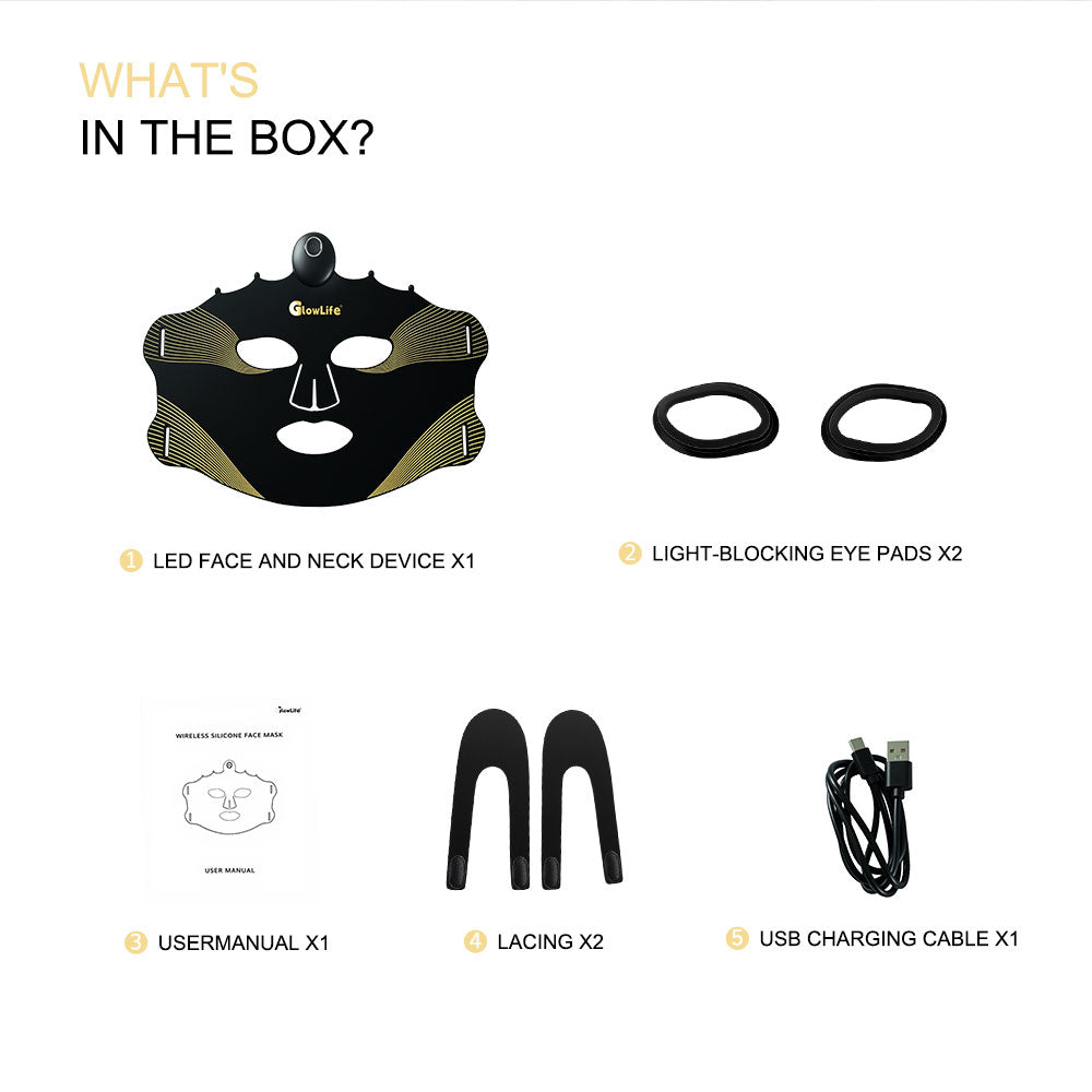 Wireless LED Light Therapy Mask | 7-Color Light Therapy For Wrinkles, Acne & Dullness - GlowLife