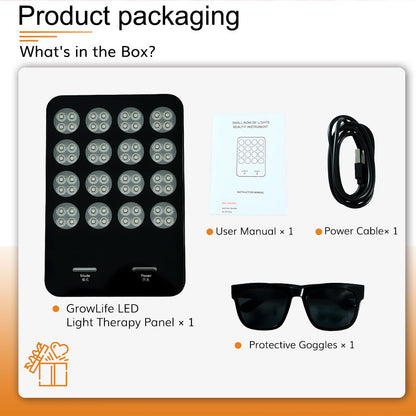 LED Light Therapy Panel - 3 Color Light Therapy for Anti-Aging, Acne & Brightening -GlowLife