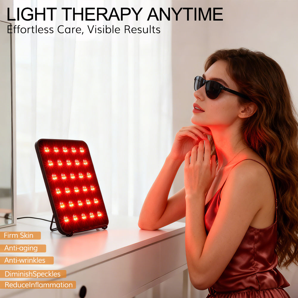 LED Light Therapy Panel - 5 Color Light Therapy for Wrinkles, Acne & Glow - GrowLife